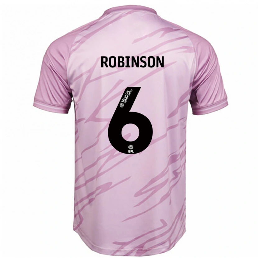 Danxen Uomo Maglia Alicia Robinson #6 Rosa Nero Kit Gara Away 2025/26 Maglietta