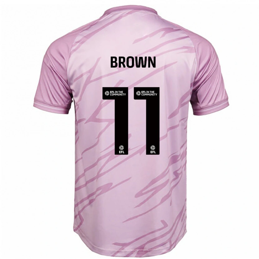 Danxen Uomo Maglia Lucy Brown #11 Rosa Nero Kit Gara Away 2025/26 Maglietta