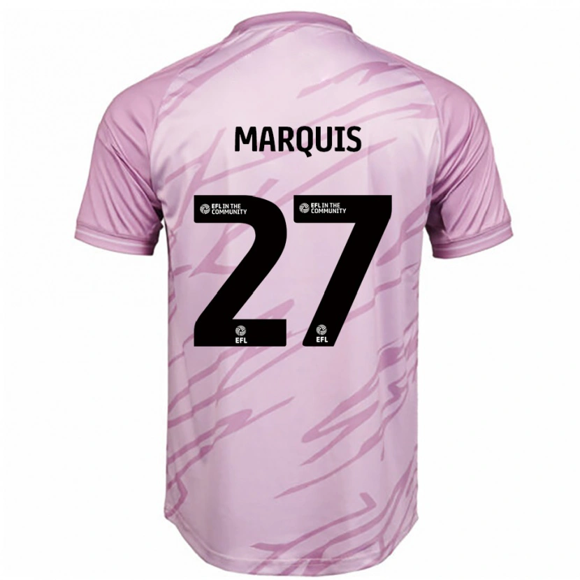 Danxen Uomo Maglia John Marquis #27 Rosa Nero Kit Gara Away 2025/26 Maglietta