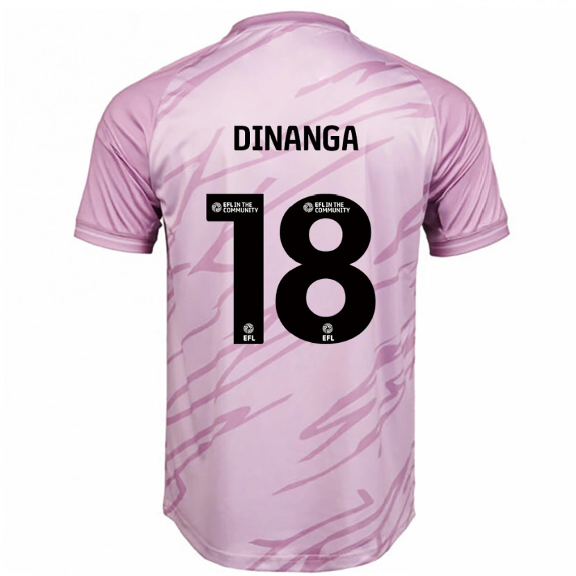 Danxen Uomo Maglia Ricardo Dinanga #18 Rosa Nero Kit Gara Away 2025/26 Maglietta