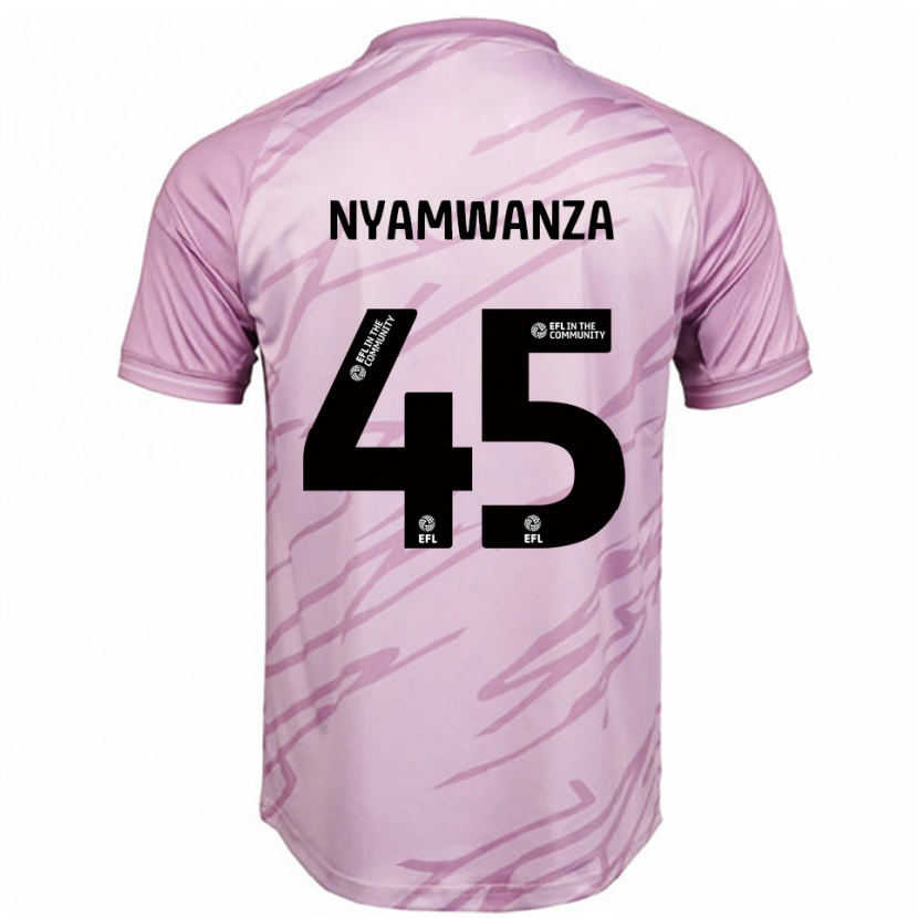Danxen Uomo Maglia Simba Nyamwanza #45 Rosa Nero Kit Gara Away 2025/26 Maglietta