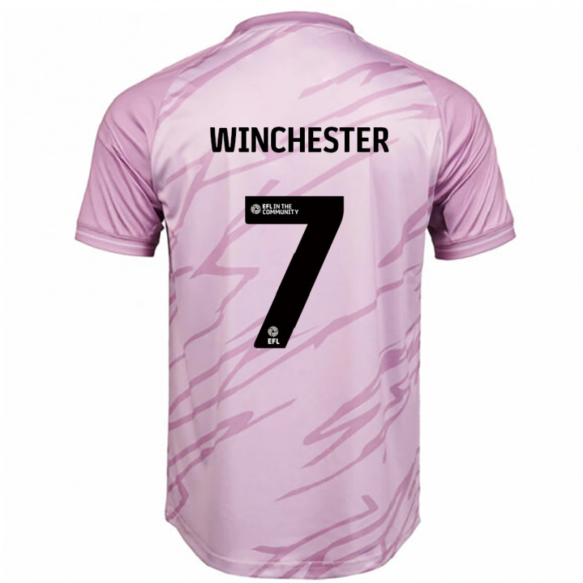 Danxen Uomo Maglia Carl Winchester #7 Rosa Nero Kit Gara Away 2025/26 Maglietta