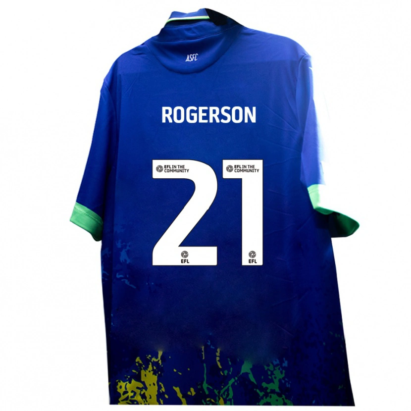Danxen Uomo Maglia James Rogerson #21 Blu Giallo Kit Gara Away 2025/26 Maglietta