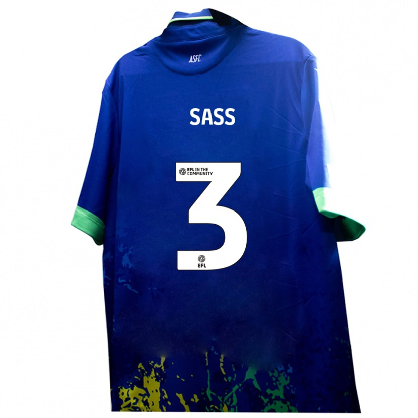 Danxen Uomo Maglia Freddie Sass #3 Blu Giallo Kit Gara Away 2025/26 Maglietta