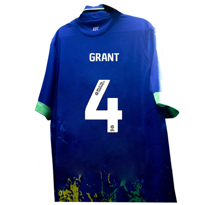 Danxen Uomo Maglia Conor Grant #4 Blu Giallo Kit Gara Away 2025/26 Maglietta