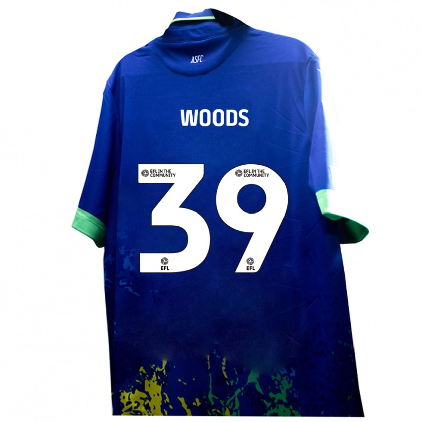 Danxen Uomo Maglia Josh Woods #39 Blu Giallo Kit Gara Away 2025/26 Maglietta
