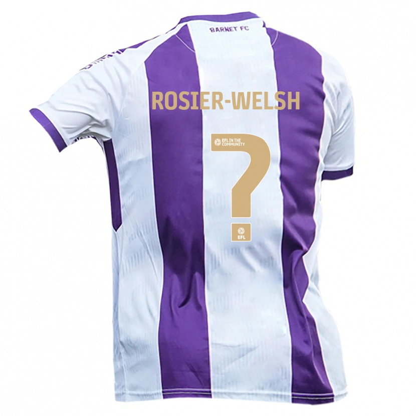 Danxen Uomo Maglia Destiny Rosier-Welsh #0 Bianco Viola Kit Gara Away 2025/26 Maglietta