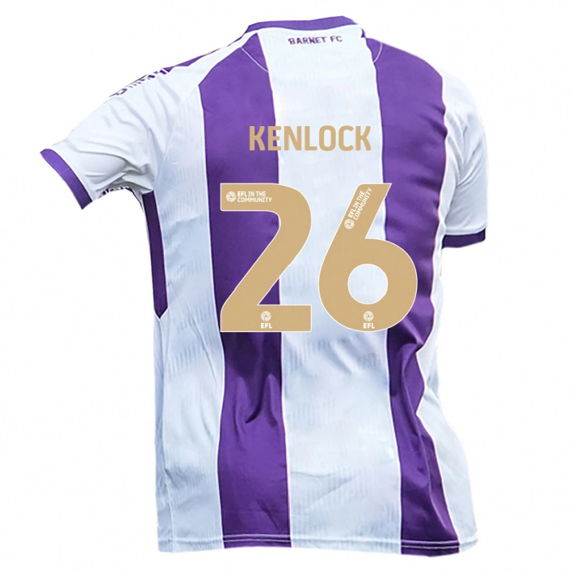 Danxen Uomo Maglia Myles Kenlock #26 Bianco Viola Kit Gara Away 2025/26 Maglietta
