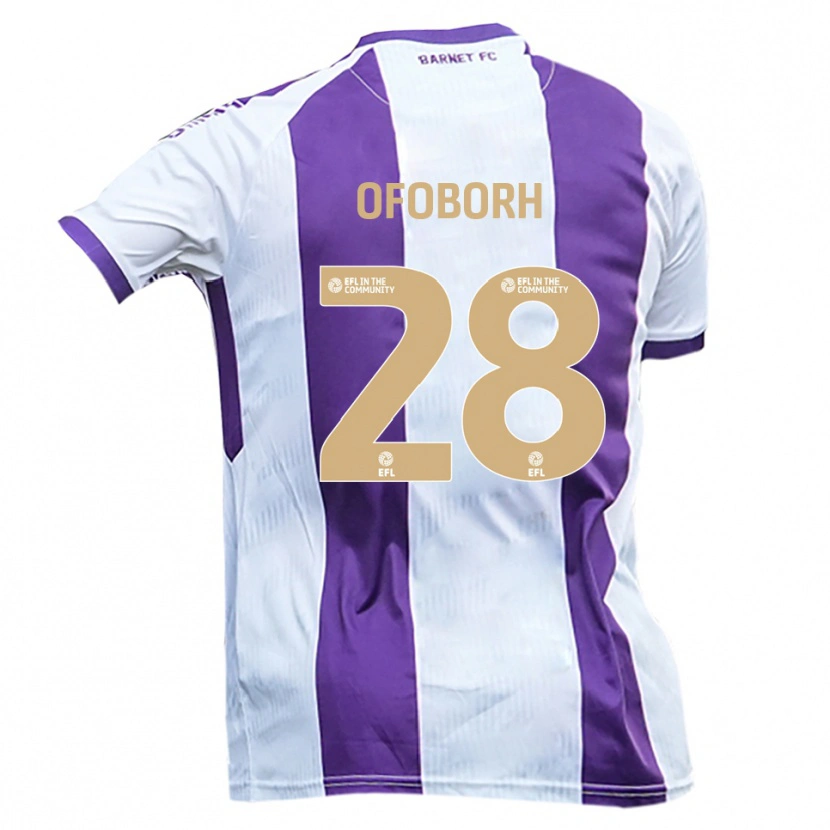 Danxen Uomo Maglia Nnamdi Ofoborh #28 Bianco Viola Kit Gara Away 2025/26 Maglietta
