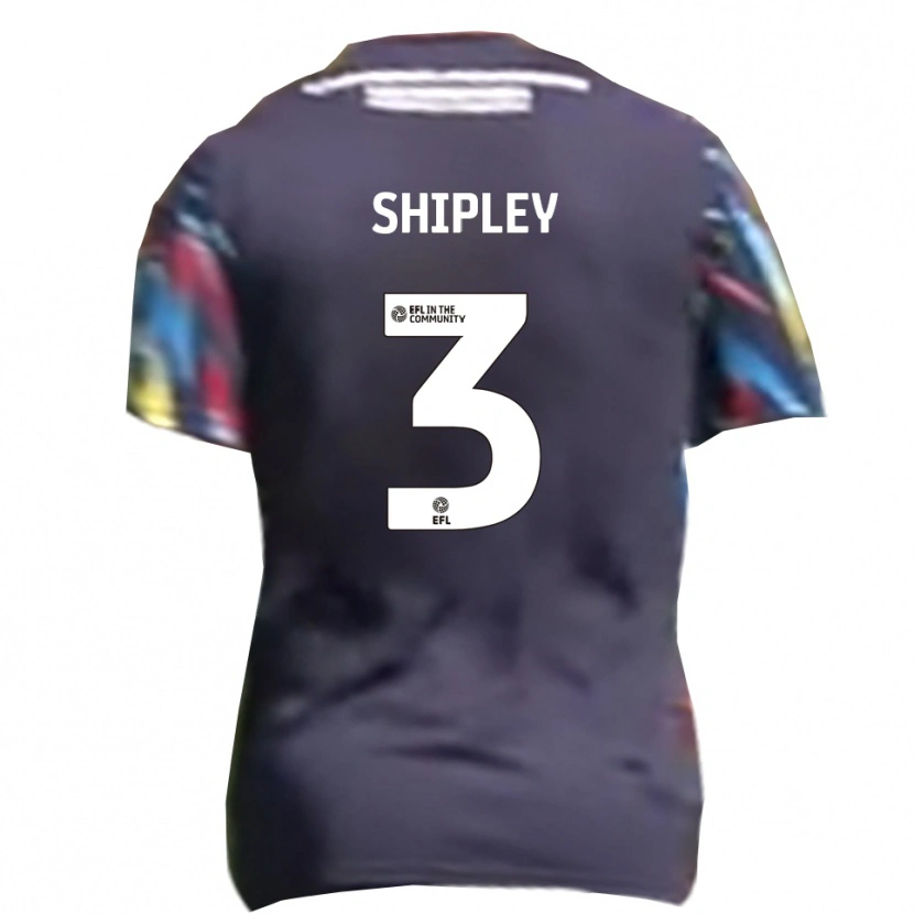 Danxen Uomo Maglia Lewis Shipley #3 Blu Navy Giallo Rosso Kit Gara Away 2025/26 Maglietta