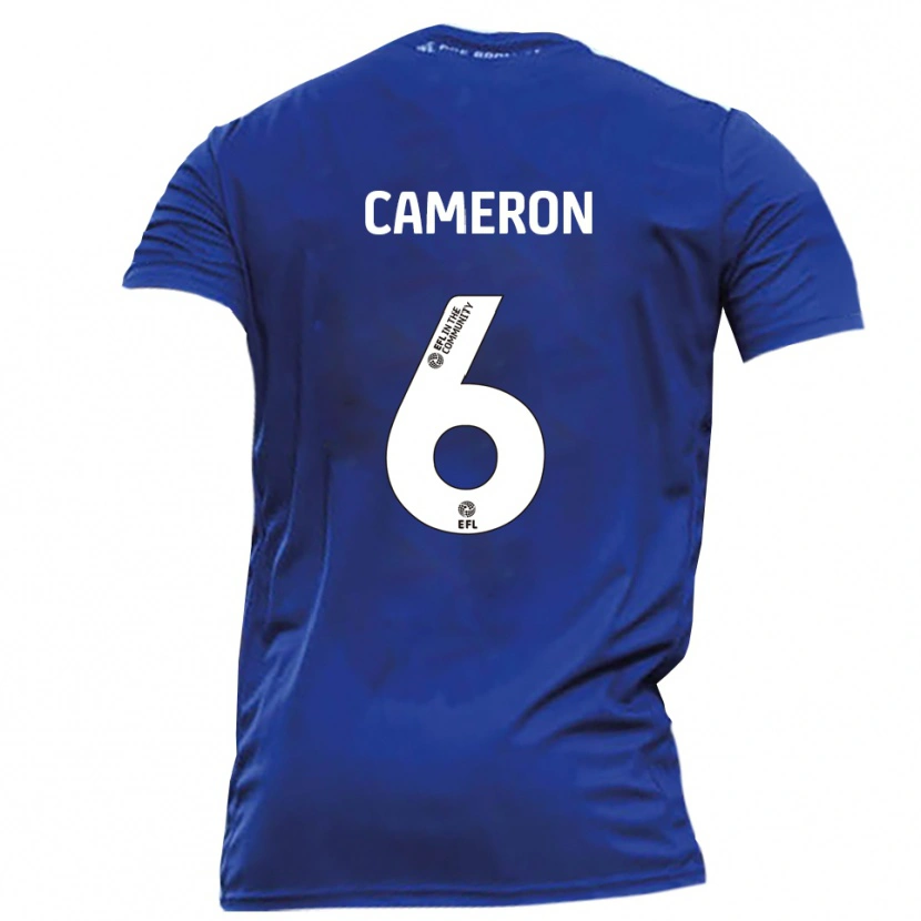 Danxen Uomo Maglia Kyle Cameron #6 Blu Bianco Kit Gara Away 2025/26 Maglietta