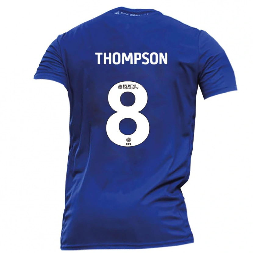 Danxen Uomo Maglia Ben Thompson #8 Blu Bianco Kit Gara Away 2025/26 Maglietta