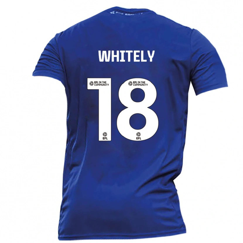Danxen Uomo Maglia Corey Whitely #18 Blu Bianco Kit Gara Away 2025/26 Maglietta