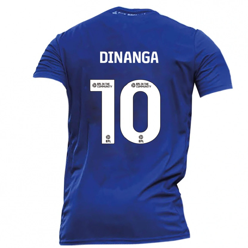 Danxen Uomo Maglia Marcus Dinanga #10 Blu Bianco Kit Gara Away 2025/26 Maglietta