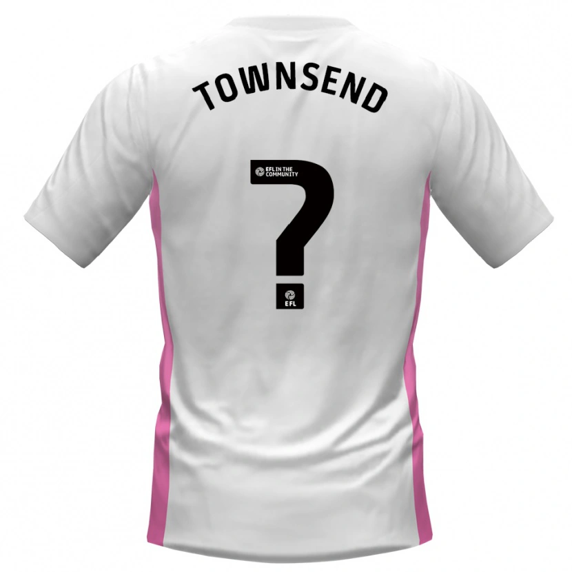 Danxen Uomo Maglia Kadi Townsend #0 Bianco Rosso Kit Gara Away 2025/26 Maglietta
