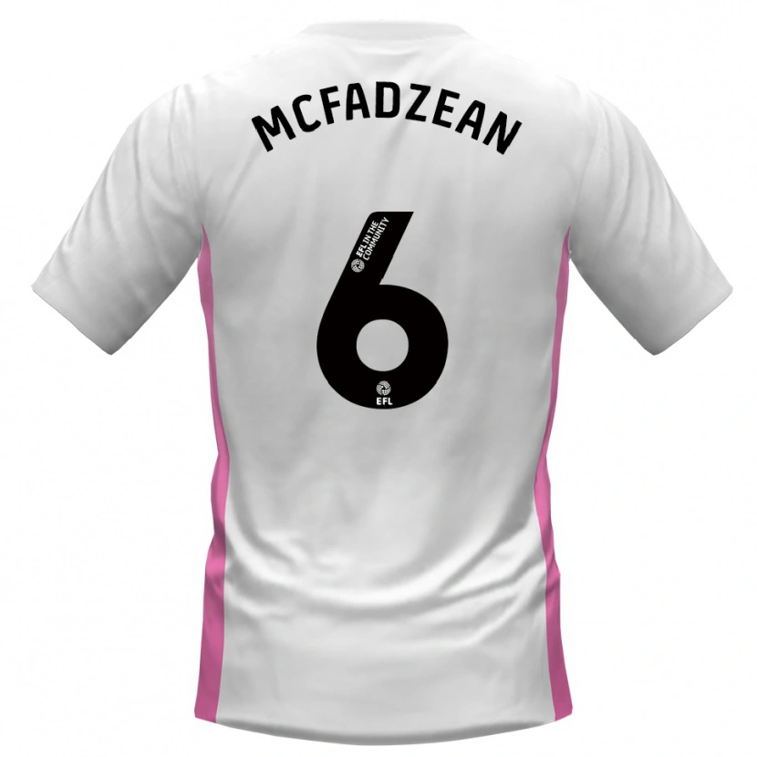 Danxen Uomo Maglia Kyle Mcfadzean #6 Bianco Rosso Kit Gara Away 2025/26 Maglietta