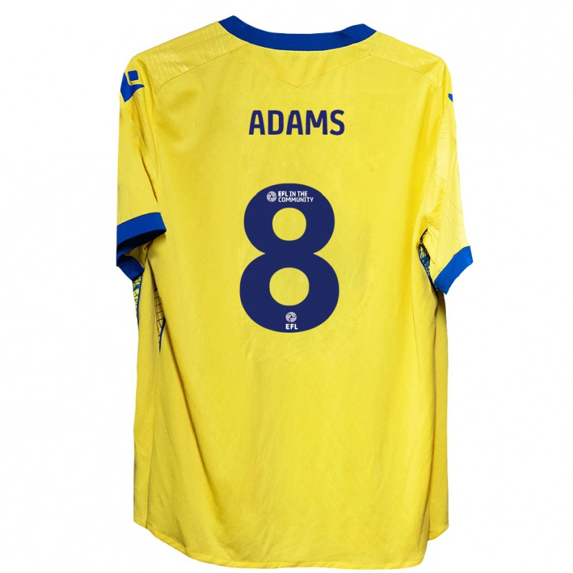 Danxen Uomo Maglia Thalia Adams #8 Giallo Blu Kit Gara Away 2025/26 Maglietta