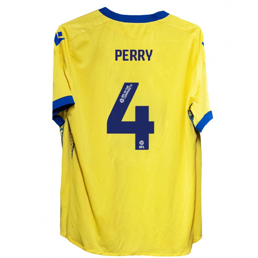 Danxen Uomo Maglia Ben Perry #4 Giallo Blu Kit Gara Away 2025/26 Maglietta