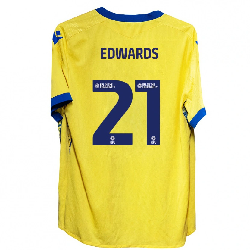 Danxen Uomo Maglia Owura Edwards #21 Giallo Blu Kit Gara Away 2025/26 Maglietta