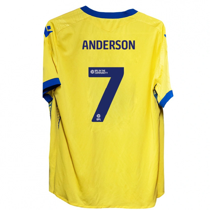 Danxen Uomo Maglia Harry Anderson #7 Giallo Blu Kit Gara Away 2025/26 Maglietta