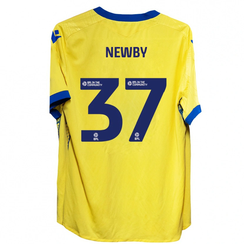 Danxen Uomo Maglia Alfie Newby #37 Giallo Blu Kit Gara Away 2025/26 Maglietta
