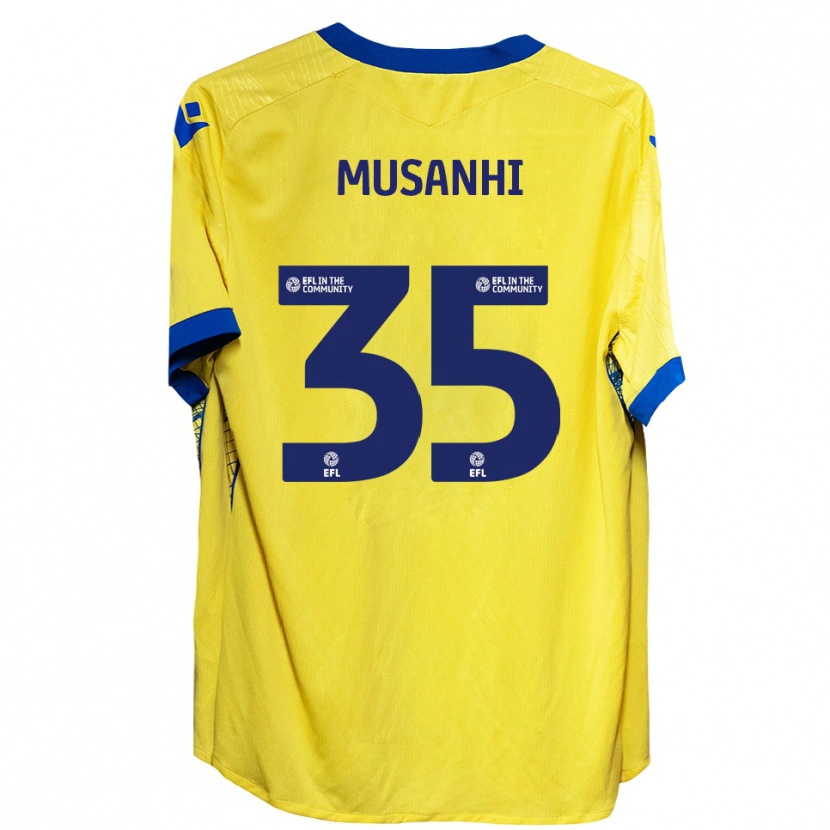 Danxen Uomo Maglia Kurai Musanhi #35 Giallo Blu Kit Gara Away 2025/26 Maglietta
