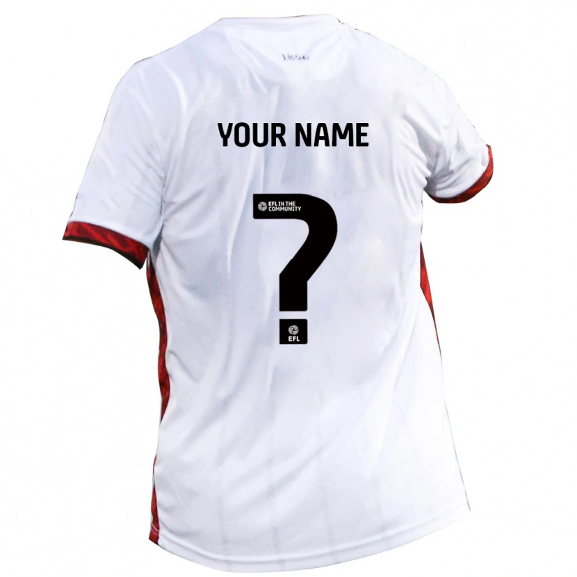 Danxen Uomo Maglia Il Tuo Nome #0 Bianco Rosso Nero Kit Gara Away 2025/26 Maglietta