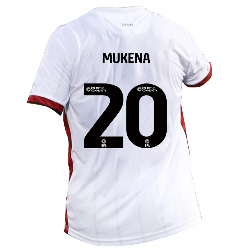 Danxen Uomo Maglia Joy Mukena #20 Bianco Rosso Nero Kit Gara Away 2025/26 Maglietta