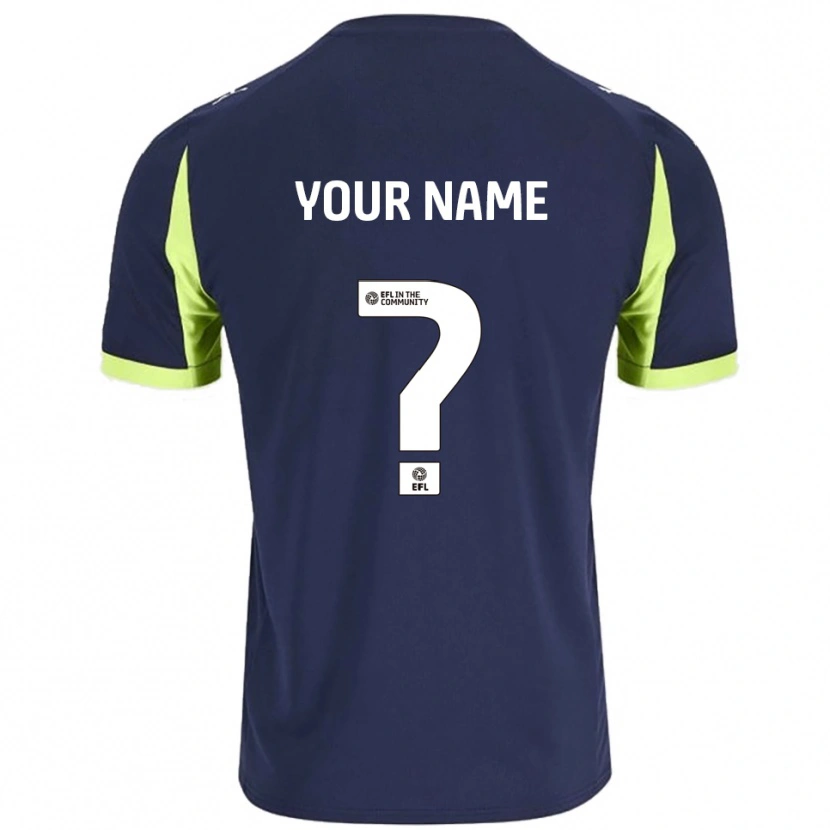 Danxen Uomo Maglia Il Tuo Nome #0 Blu Navy Verde Fluorescente Kit Gara Away 2025/26 Maglietta