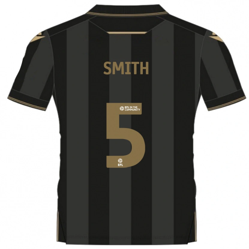 Danxen Uomo Maglia Andy Smith #5 Nero Oro Kit Gara Away 2025/26 Maglietta
