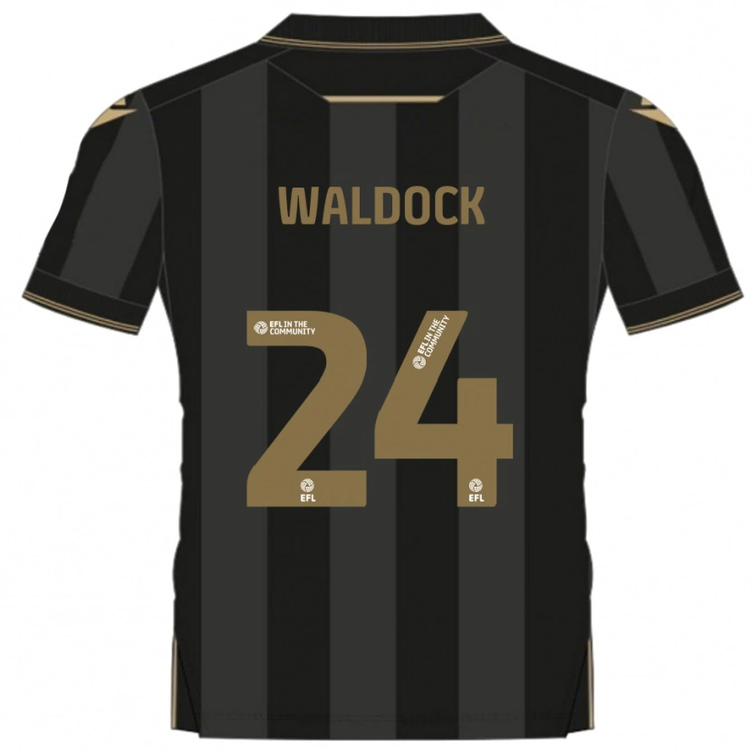 Danxen Uomo Maglia Harry Waldock #24 Nero Oro Kit Gara Away 2025/26 Maglietta