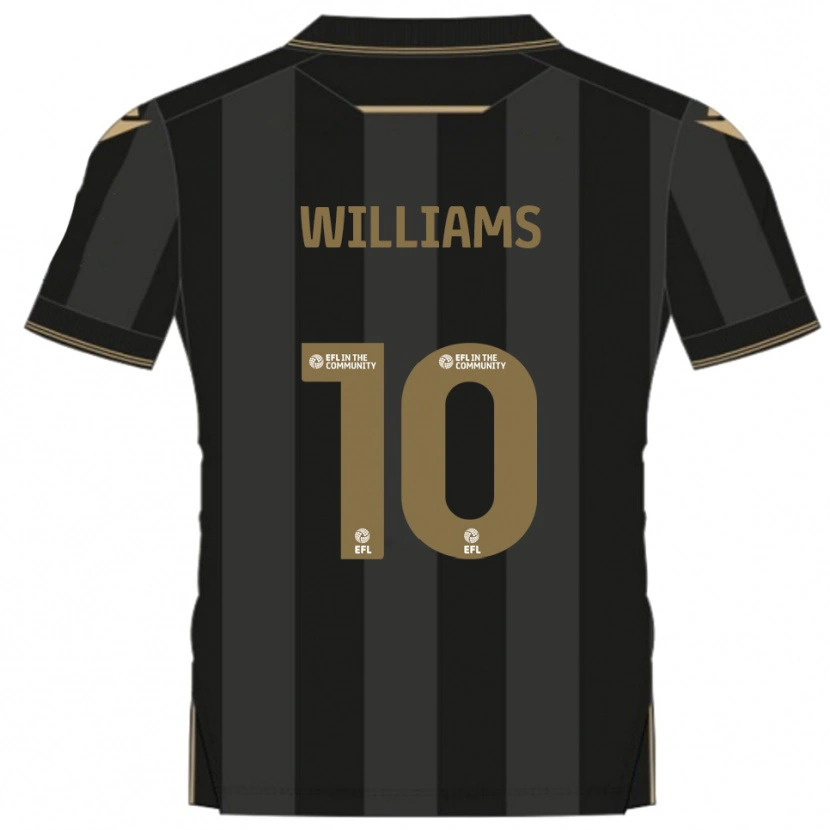 Danxen Uomo Maglia Jonny Williams #10 Nero Oro Kit Gara Away 2025/26 Maglietta
