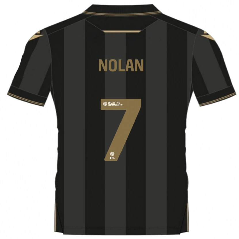 Danxen Uomo Maglia Jack Nolan #7 Nero Oro Kit Gara Away 2025/26 Maglietta