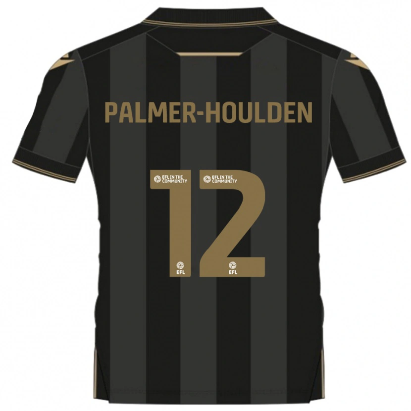 Danxen Uomo Maglia Seb Palmer-Houlden #12 Nero Oro Kit Gara Away 2025/26 Maglietta