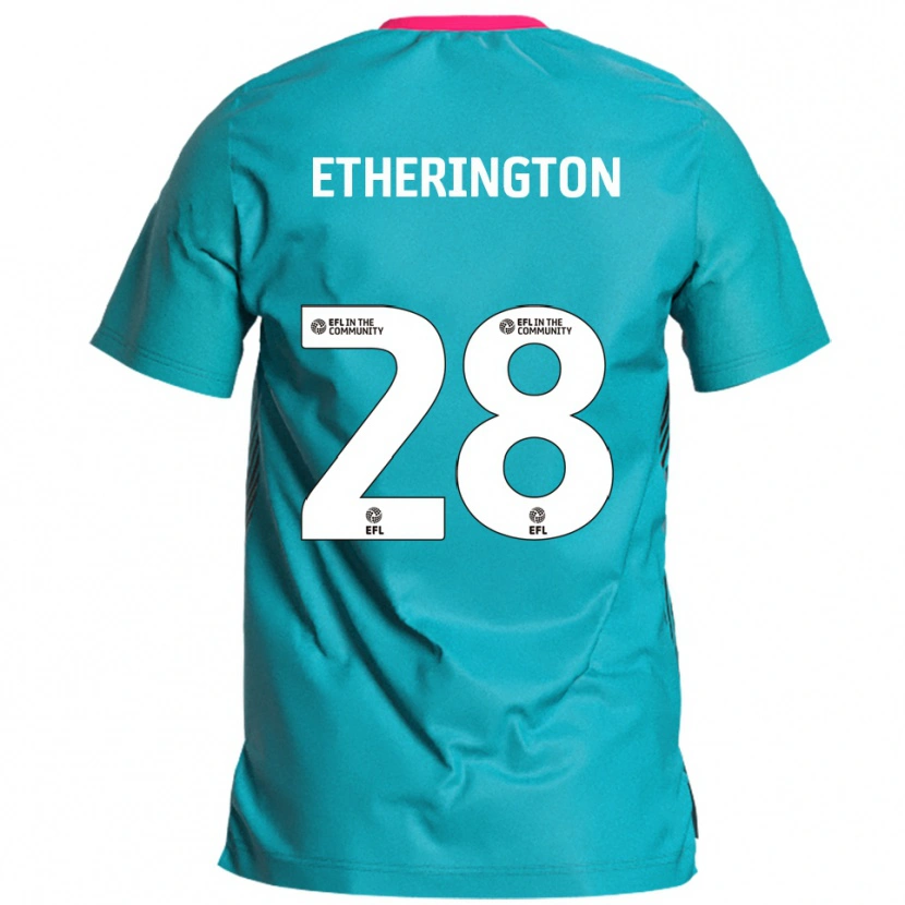 Danxen Uomo Maglia Marcus Etherington #28 Azzurro Rosa Kit Gara Away 2025/26 Maglietta