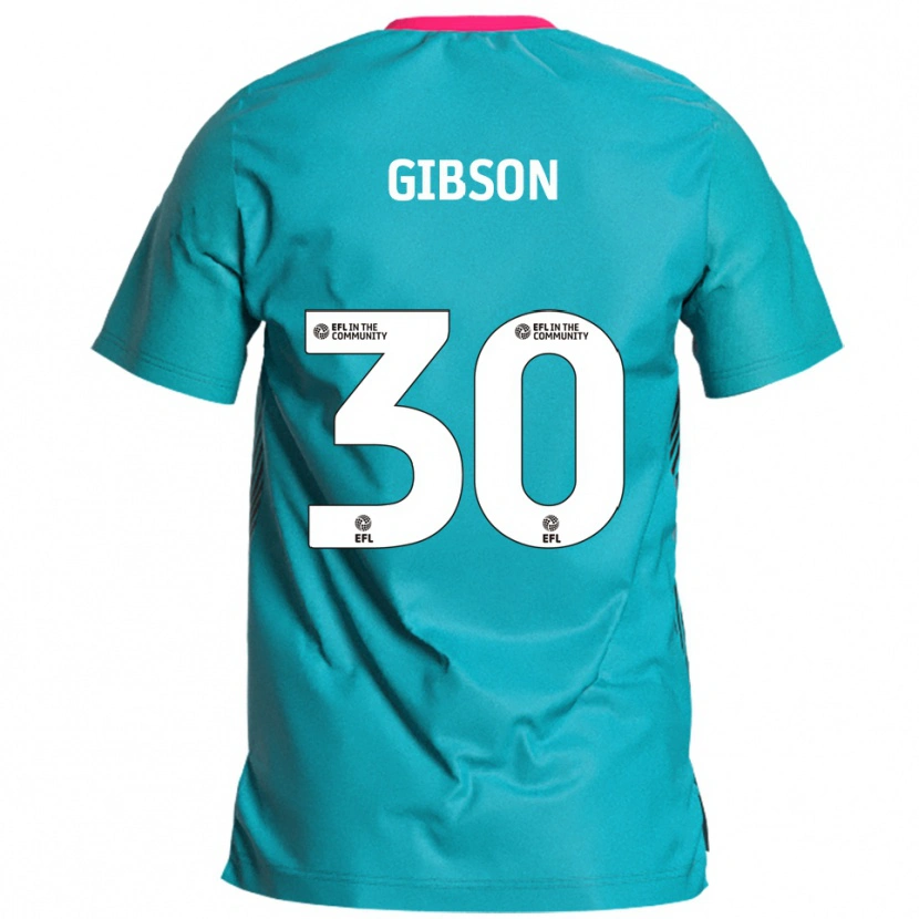 Danxen Uomo Maglia Liam Gibson #30 Azzurro Rosa Kit Gara Away 2025/26 Maglietta
