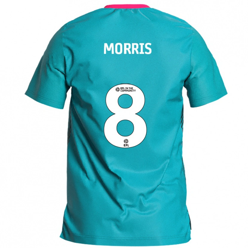 Danxen Uomo Maglia Bryn Morris #8 Azzurro Rosa Kit Gara Away 2025/26 Maglietta