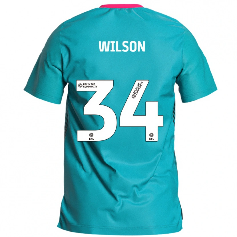 Danxen Uomo Maglia Robbie Wilson #34 Azzurro Rosa Kit Gara Away 2025/26 Maglietta