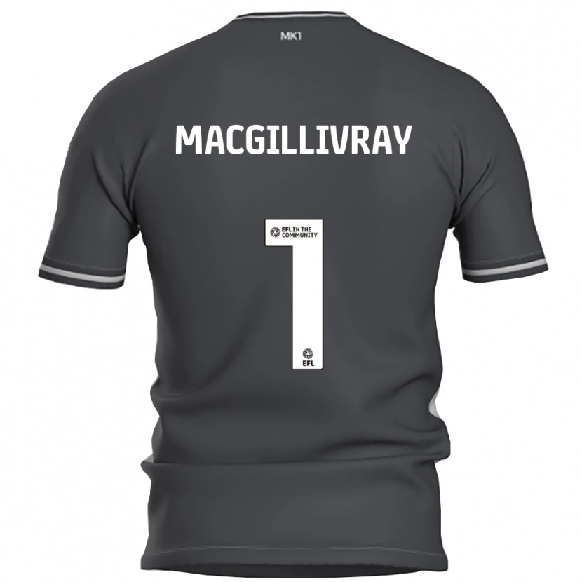 Danxen Uomo Maglia Craig Macgillivray #1 Grigio Argento Kit Gara Away 2025/26 Maglietta