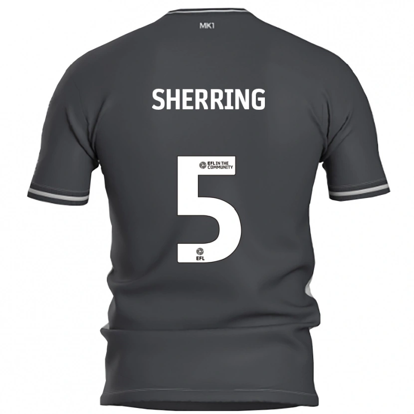 Danxen Uomo Maglia Sam Sherring #5 Grigio Argento Kit Gara Away 2025/26 Maglietta