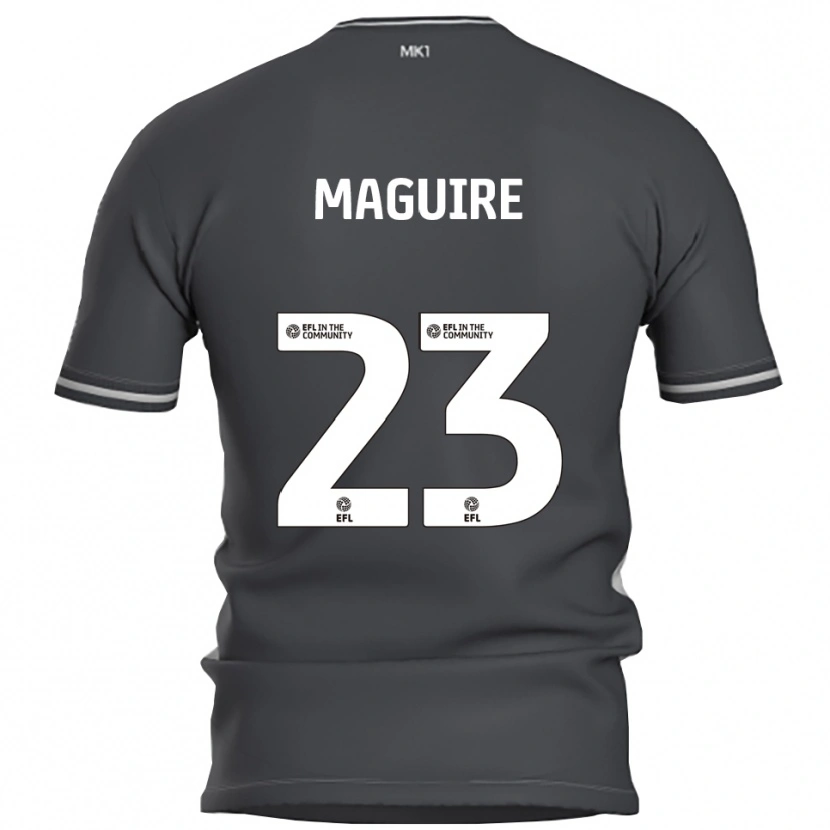 Danxen Uomo Maglia Laurence Maguire #23 Grigio Argento Kit Gara Away 2025/26 Maglietta