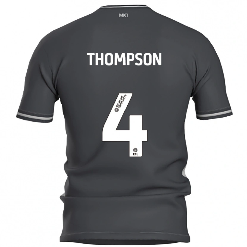 Danxen Uomo Maglia Nathan Thompson #4 Grigio Argento Kit Gara Away 2025/26 Maglietta