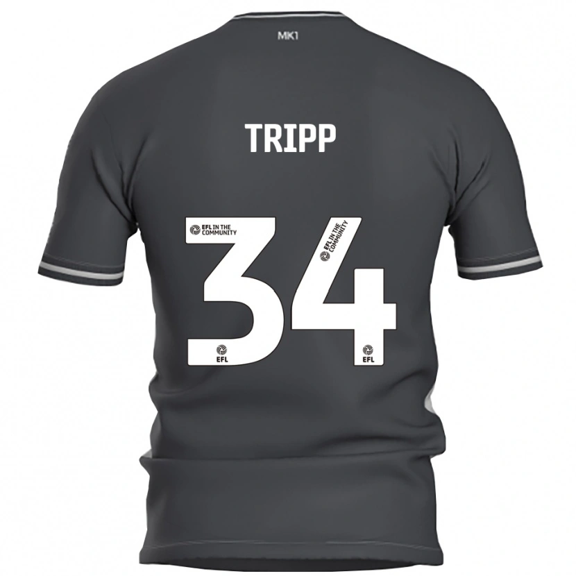 Danxen Uomo Maglia Callum Tripp #34 Grigio Argento Kit Gara Away 2025/26 Maglietta