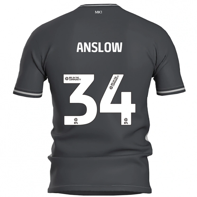 Danxen Uomo Maglia Lauren Anslow #34 Grigio Argento Kit Gara Away 2025/26 Maglietta