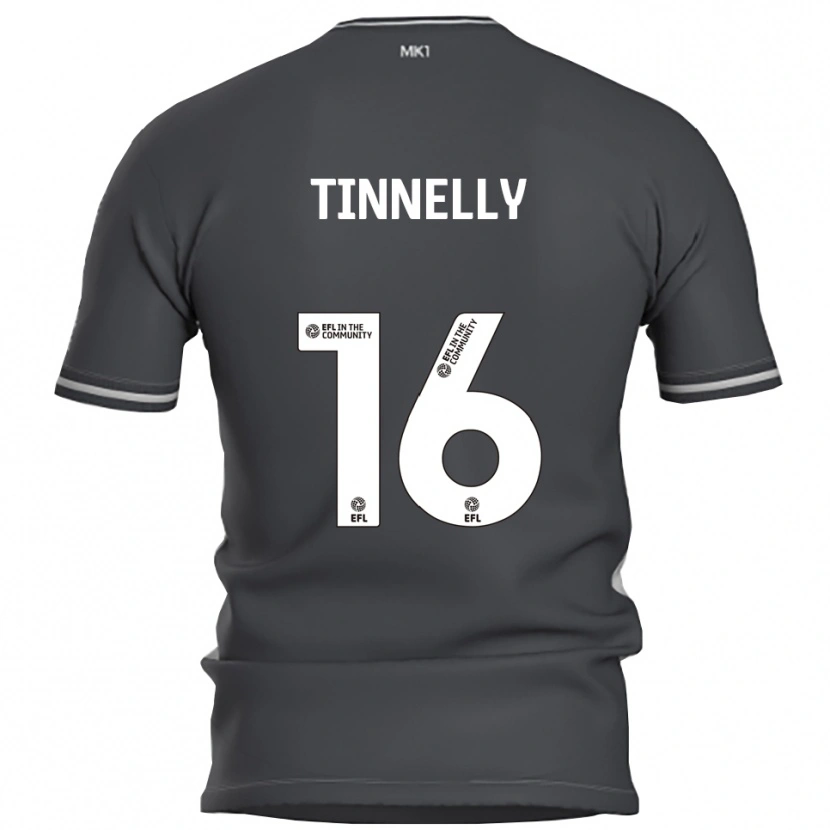 Danxen Uomo Maglia Becky Tinnelly #16 Grigio Argento Kit Gara Away 2025/26 Maglietta