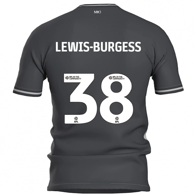 Danxen Uomo Maglia Keon Lewis-Burgess #38 Grigio Argento Kit Gara Away 2025/26 Maglietta