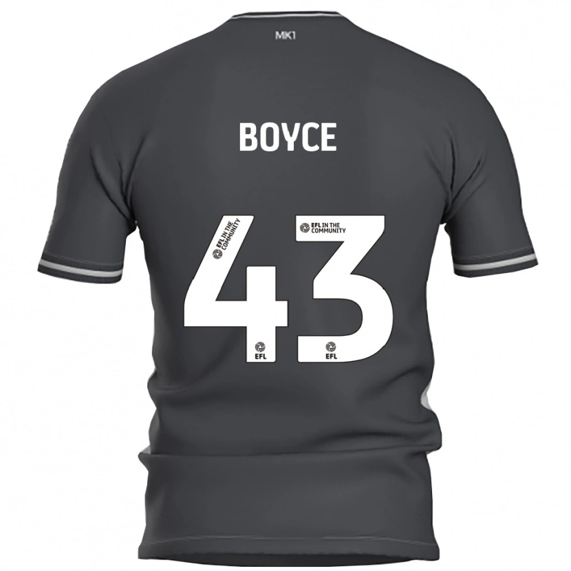 Danxen Uomo Maglia Kyle Boyce #43 Grigio Argento Kit Gara Away 2025/26 Maglietta