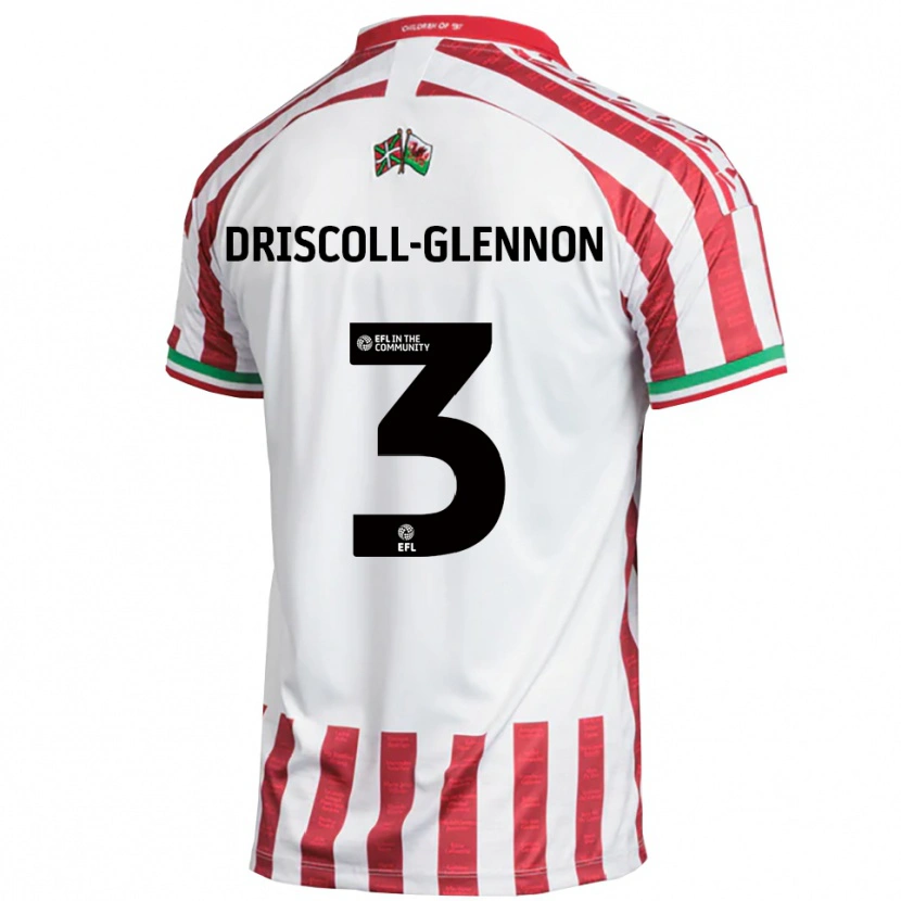 Danxen Uomo Maglia Anthony Driscoll-Glennon #3 Rosso Bianco Kit Gara Away 2025/26 Maglietta