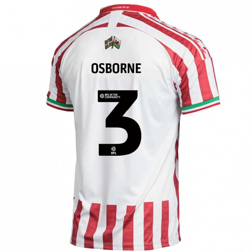 Danxen Uomo Maglia Jed Osborne #3 Rosso Bianco Kit Gara Away 2025/26 Maglietta