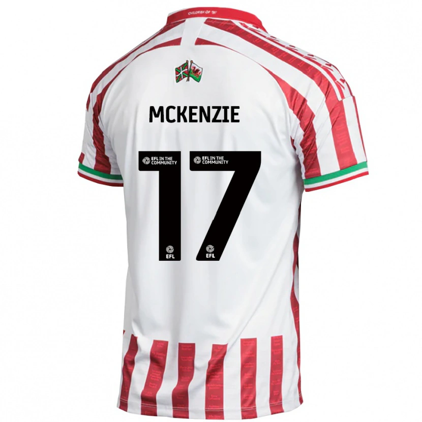 Danxen Uomo Maglia Myles Mckenzie #17 Rosso Bianco Kit Gara Away 2025/26 Maglietta